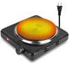 1500W Electric Single Burner Portable Heating Hot Plate Stove Countertop RV Hotplate with Non Slip Rubber Feet 5 Temperature Adjustments [HGA3XY]