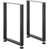 28 Inch Adjustable Furniture Legs, Square Reinforced Steel Office Table legs Set of 2 for DIY, Max Load 1000 lbs Heavy Duty Desk Legs