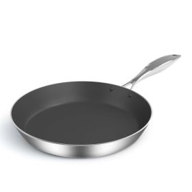 11.02 inches Stainless Steel Fry Pan – Heavy-Duty Non-Stick Induction Compatible Frying Pan Skillet
