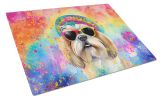 NEW Shih Tzu Hippie Dawg Glass Cutting Board Decorative Tempered Glass Kitchen Cutting and Serving Board Large Size Chopping Board