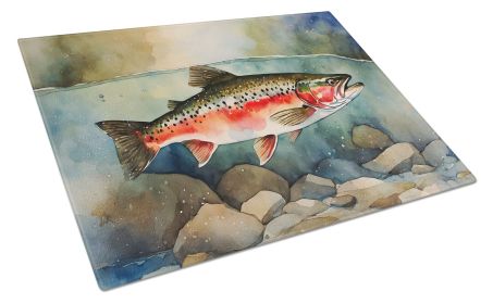NEW Trout Glass Cutting Board Decorative Tempered Glass Kitchen Cutting and Serving Board Large Size Chopping Board