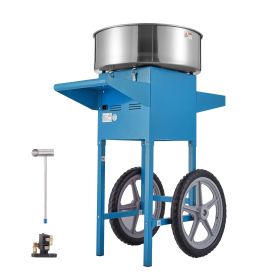 Electric Cotton Candy Machine with Cart, 1000W Commercial Candy Floss Maker with Stainless Steel Bowl, Sugar Scoop and Drawer, Perfect for Home