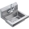 Commercial Hand Sink with Faucet, Stainless Steel Sink for Washing, Small Hand Washing Sink, Wall Mount Hand Basin, Utility Sink for Restaurant