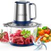 KOIOS Electric Food Chopper Processor Vegetables Meat Grinder Mixer 2L Glass Clear Bowl [X3GU57]