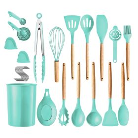 35Pcs Kitchen Cooking Utensils Set Spatula Set Baking Utensil Set Kitchen Accessories - Green - X3WC1U