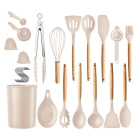 35Pcs Kitchen Cooking Utensils Set Spatula Set Baking Utensil Set Kitchen Accessories - Khaki - X3WCY7
