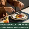 24-Piece Black Silverware Set with Steak Knives, Black Flatware Set for 4, Food-Grade - Stainless Steel - 7RMH32