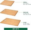 Bamboo Cutting Boards for Kitchen [Set of 3] Wood Cutting Board for Chopping Meat, Vegetables, Fruits, Cheese