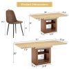 Scalable dining table and chair set, 59-71 inch pull-out table, 8-piece set of technological fabric chairs