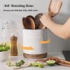 360° Rotating Extra Large Cooking Utensil Holder, 7.6" Kitchen Utensil Holder for Countertop - Ceramic - 7RMZL8