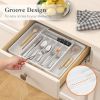 Silverware Drawer Organizer, Expandable Utensil Tray for Kitchen, BPA Free Flatware and Cutlery Holder, Adjustable Plastic - Plastic [7E7LU8]
