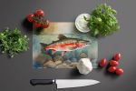 NEW Trout Glass Cutting Board Decorative Tempered Glass Kitchen Cutting and Serving Board Large Size Chopping Board