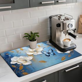 Coffee Mat 17"x32" - Extra Large Absorbent Non Slip Dish Drying Mat,Coffee Bar Accessories,Kitchen Counter Protector for Coffeemaker, Sink