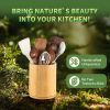 Wooden Utensil Holder, 360°Rotating 7.3'' Large Utensil Holder for Kitchen Counter, Kitchen Utensil Organizer, Utensil - Wood [7E7VIX]