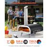 Dual Fuel Pizza Oven Outdoor, 12 in Wood Fire & Propane Gas Pizza Oven, Portable Pellet & Propane Pizza-Maker with Thermometer