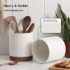 360° Rotating Extra Large Cooking Utensil Holder, 7.6" Kitchen Utensil Holder for Countertop, Utensil Crock for Farmhouse - Ceramic - 7RMZ0T