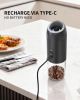 Gravity Electric Salt and Pepper Grinder Set Rechargeable Automatic Pepper Mills with External Adjustable Coarseness, 176ml Large Capacity
