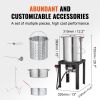 Turkey Deep Fryer, 30-qt Turkey & 10-qt Fish Steamer Cooker Set, Outdoor Aluminum Seafood Frying Pot, 54,000 BTU Burner Propane Gas Boiler