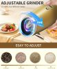 Gravity Electric Salt and Pepper Grinder Set with 2-Speed, Rechargeable Salt and Pepper Grinder Set, Adjustable Coarseness, Whiet LED  [7E7RZX]