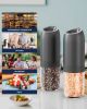 Gravity Electric Salt and Pepper Grinder Set, Battery Powered Automatic Pepper Mills with Adjustable Coarseness, One Hand - Ceramic [7E7RNX]