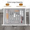 Extra Large Expandable Silverware Organizer, BPA-Free Food-Safe Cutlery Flatware Organizer, Kitchen Utensil Drawer - Plastic [7E7RAT]