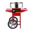 Electric Cotton Candy Machine with Cart, 1000W Commercial Candy Floss Maker with Stainless Steel Bowl, Sugar Scoop and