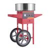 Electric Cotton Candy Machine with Cart, 1000W Commercial Candy Floss Maker with Stainless Steel Bowl, Sugar Scoop and