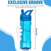 Water Bottle with Straw,Tritan BPA-Free,Leak-Proof Design for Travel, Home, School,(Blue)