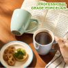 Porcelain Coffee Mugs Set of 6, 13 Ounce Coffee Cups with Handle, Ceramic Tea Mugs for Latte, Hot Tea, Cappuccino, Mocha, Cocoa
