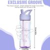 Water Bottle with Straw,Tritan BPA-Free,Leak-Proof Design for Travel, Home, School, (Purple)