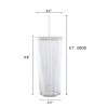 20oz Clear Plastic Tumbler with Straw and Screw-Top Lid – Shatterproof & BPA-Free