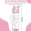 Water Bottle with Straw,Tritan BPA-Free,Leak-Proof Design for Travel, Home, School, (Pink)