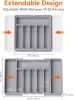 Silverware Drawer Organizer, Expandable Utensil Tray for Kitchen, BPA Free Flatware and - Polypropylene - 7E70J6