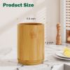 Utensil Holder, Bamboo Kitchen Utensil Holder for Countertop, 360°Rotating Cooking Utensil Crock for Kitchen Counter