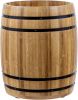 Wine Barrel Design Kitchen Utensil Crock, Light Brown Solid Bamboo Wood Cooking Tool Holder