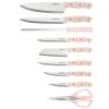 15-Piece Triple Riveted Stainless Steel Knife Set with Acacia Block Blush Gold