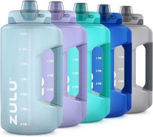Goals Half Gallon Jug with Time Marker & Handle for All Day Hydration & Silicone Straw with Locking, Leak-Proof Lid, BPA Free, 64oz