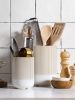Utensil Holder for Kitchen Counter, 7.3"+5.4" Fluted Ceramic Utensil Crock Organizer for - Ceramic - 7RZ0VJ