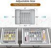 Extra Large Expandable Silverware Organizer, BPA-Free Food-Safe Cutlery Flatware Organizer, Kitchen Utensil Drawer - Plastic [7EHWTP]