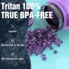 Water Bottle, 32oz Motivational Sports Water Bottle with Time Marker Times to Drink Tritan, BPA Free, Wide Mouth Leakproof