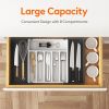 Silverware Drawer Organizer, Expandable Utensil Tray for Kitchen, BPA Free Flatware and - Polypropylene - 7E709P