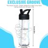 Water Bottle with Straw,Tritan BPA-Free,Leak-Proof Design for Travel,Home, School, (Clear)