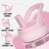 Water Bottle with Straw,Tritan BPA-Free,Leak-Proof Design for Travel, Home, School, (Pink)