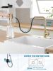 Gold Kitchen Faucets with Pull Down Sprayer,Waterfall Kitchen Sink Faucet,Commercial Utility Stainless Steel Kitchen Faucets