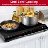 Double Induction Cooktop, Portable Dual Countertop Burner with Sensor Touch, 4000W Induction Cooktop 2 Burner