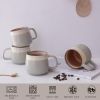 Ceramic Coffee Mugs Set of 4 | 12 oz Stoneware Coffee Cups | Lead-Free, Non-Toxic | Microwave and Dishwasher Safe | - Stoneware [7RD43J]