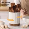 360° Rotating Extra Large Cooking Utensil Holder, 7.6" Kitchen Utensil Holder for Countertop, Utensil Crock for Farmhouse - Ceramic - 7RMZ0T