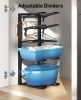 Pots and Pans Organizer: under Cabinet, 20.8" Height Heavy Duty 120LBS Pots Pans Organizer Rack for under Cabinet 8-Tier Adjustable for Big Stockpots