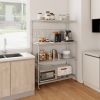 4-Tier Bakers Rack on Wheels with Adjustable Shelves