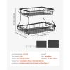 2 Tier Fruit Basket, Countertop Fruits Vegetable Bowl with Banana Hangers, Metal Wire Storage Stand for Kitchen Counter